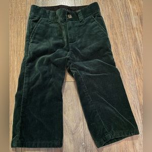 Janie and Jack green velvet dress pants 12-18 months